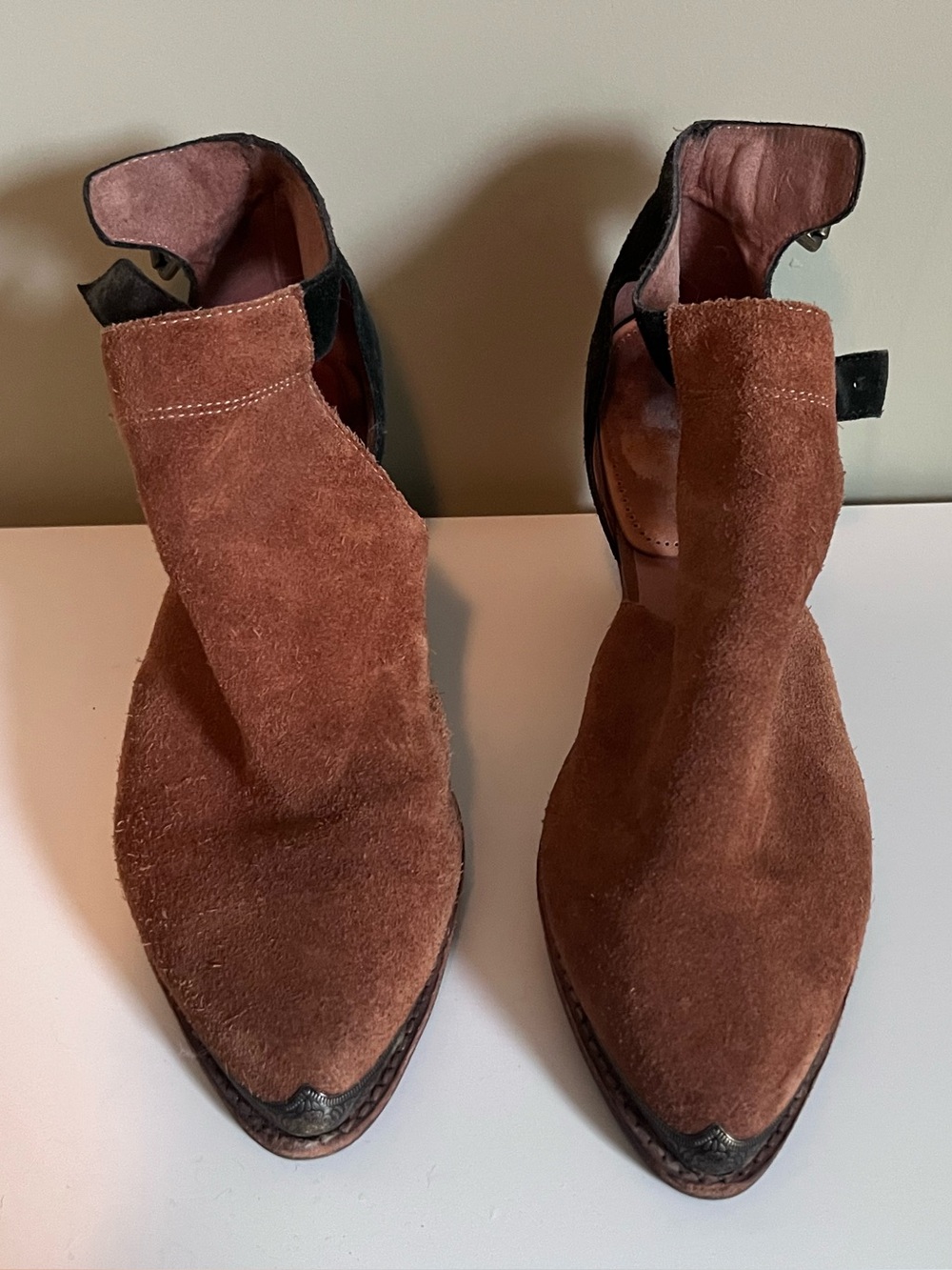 Jeffrey Campbell Brown Suede Pointed Ankle Booties